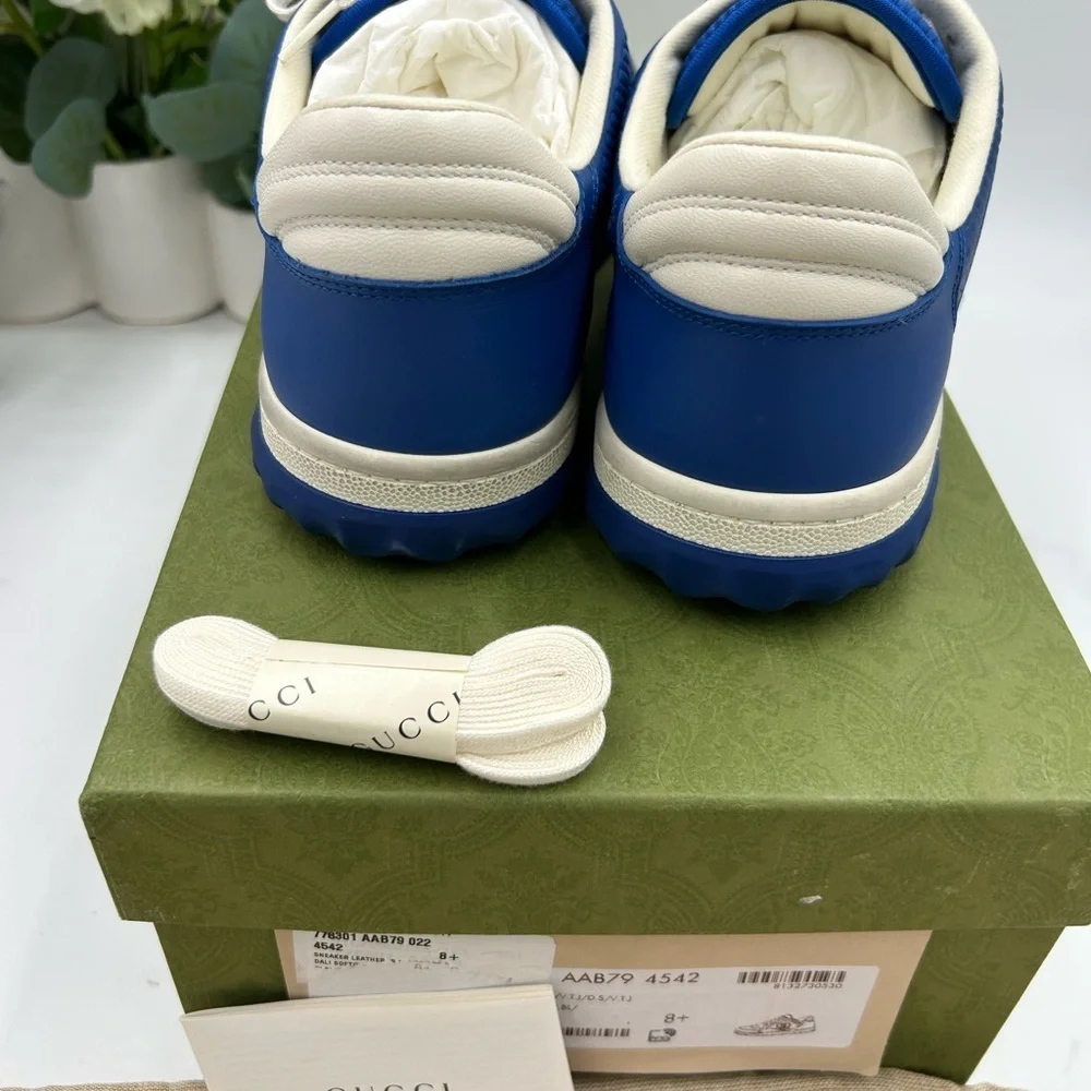 Men's Gucci Mac 80 low top sneakers size 8.5 fits 9.5 US made in Italy